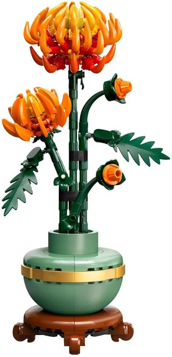 LEGO Icons Chrysantheme, kreatives Bauset für Erwachsene, Pflegeleichte Spielzeug-Pflanze zum Versch