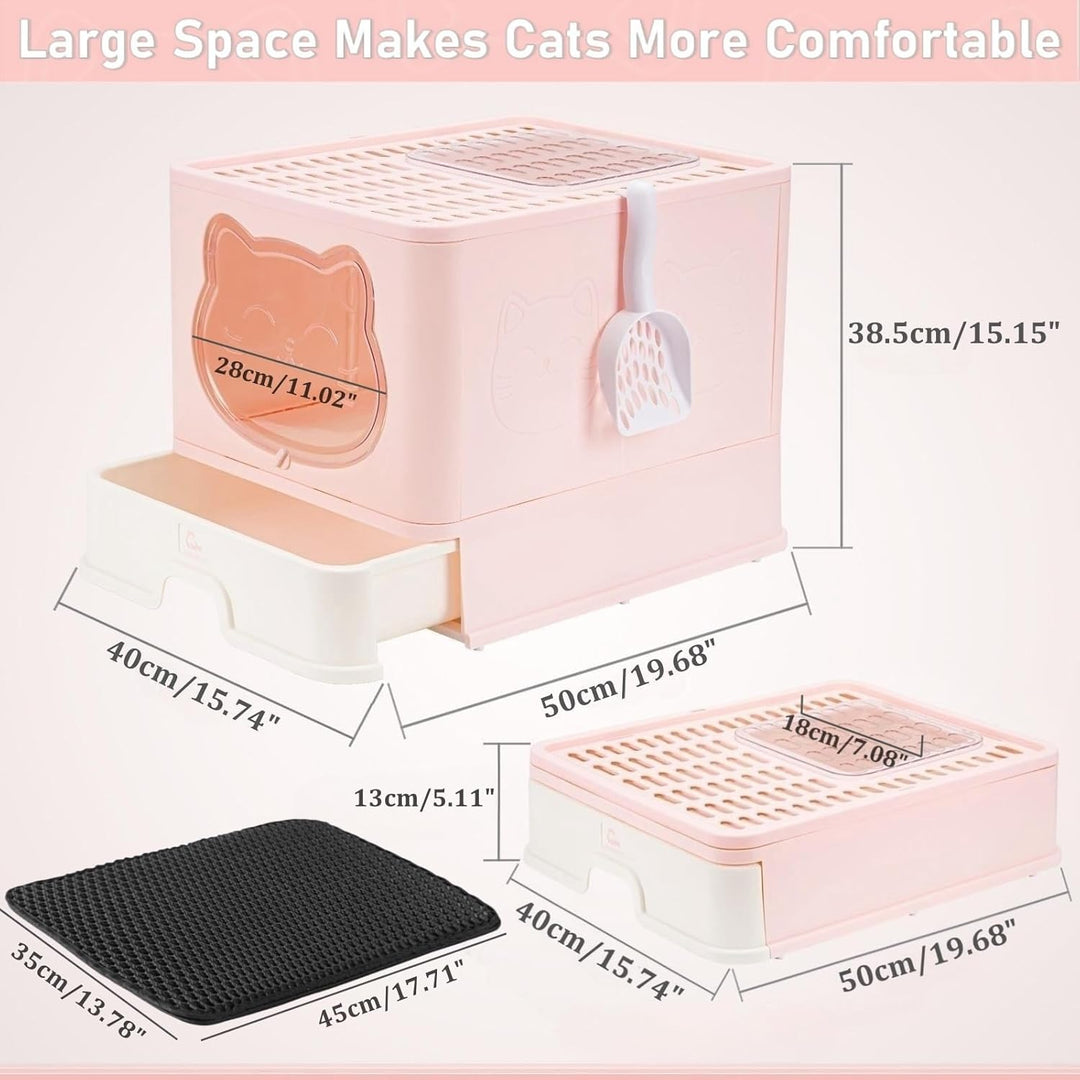 HelloMiao Vollständig Geschlossene Katzentoilette mit Deckel Schubladentyp Desodorierende Cat Litter