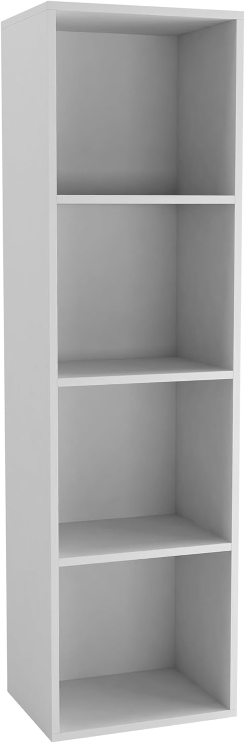 Urbn Living® Holzregal / Bücherregal - 1, 2, 3, 4 Ablagen Modern 4 Ablagefächer weiss