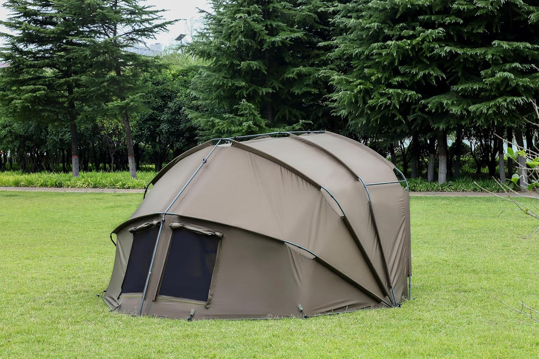 MK-Angelsport 1-2 Personen Karpfenzelt Angelzelt Bivvy Fort Knox 2.0 Anglerzelt - 160cm hohe Innenka