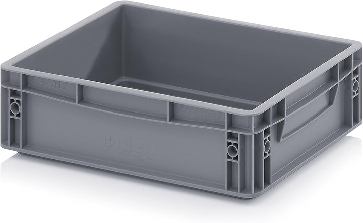 Auer Packaging 10x Eurobehälter-Eurobox 40 x 30 x 12 grau inkl. gratis Zollstock * 10er Set, 10