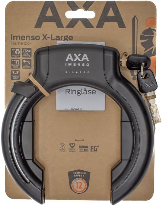 AXA Imenso X Large Retractable Rahmenschloss – Schlüssel ist Abziehbar – Breite Öffnung 70 mm – Sich