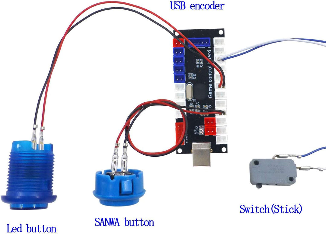 Arcade Game Controller USB Encoder Zero Delay 2 Player to Joystick Button for PC MAME Raspberry Pi R