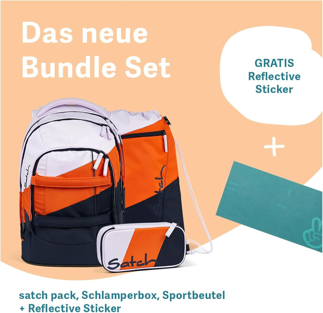 Satch Pack Bundle ab 5. Klasse ergonomisch 4-teilig 30L Stauraum standfest Organisationstalent Sun C