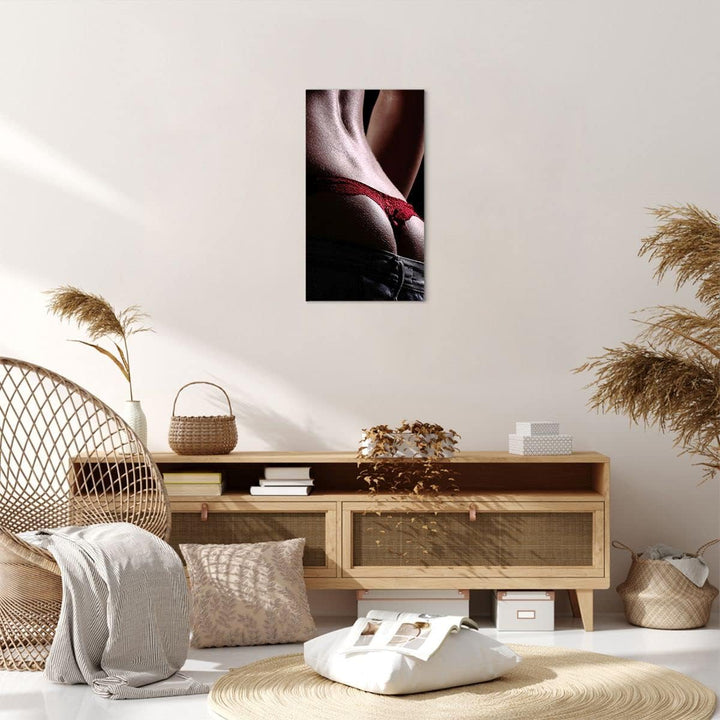 Bilder auf Leinwand Frau Körper String Leinwandbild mit Rahmen 45x80cm Wandbilder Dekoration Wohnzim