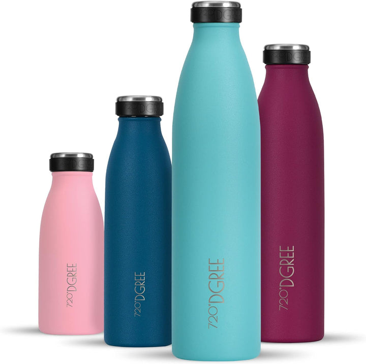720°DGREE Edelstahl Trinkflasche “milkyBottle” - 1L - BPA-Frei, Auslaufsicher, Kohlensäure geeignet