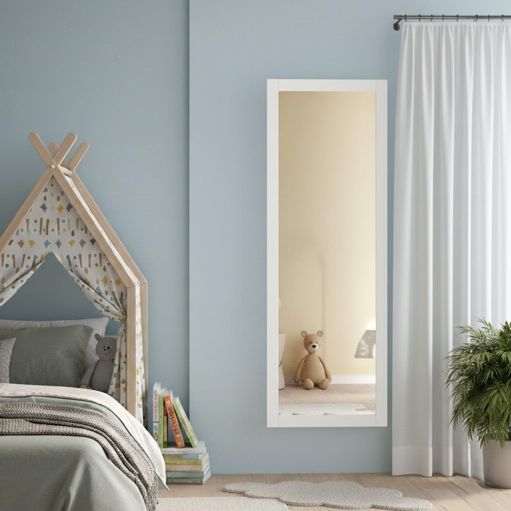 ARHome Wandspiegel, Smart, 140 x 50 cm, Weiss, Spiegel, Made in Italy Weiss 140 x 50, Weiss 140 x 50