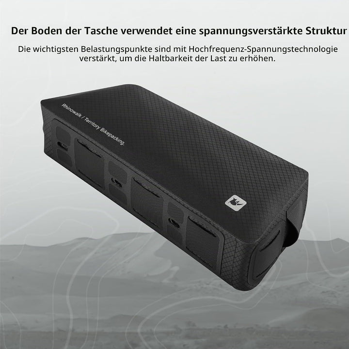 Rhinowalk Fahrrad Oberrohrtasche wasserdicht, Schraub- oder Riemenmontage, 600D TPU Rahmentasche, sc