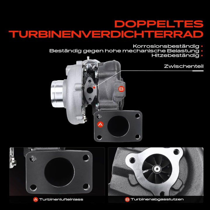 Frankberg Turbolader Kompatibel mit Transporter IV Bus 70B 70C 2.5 TDI 1998-2003 Transporter IV Kast