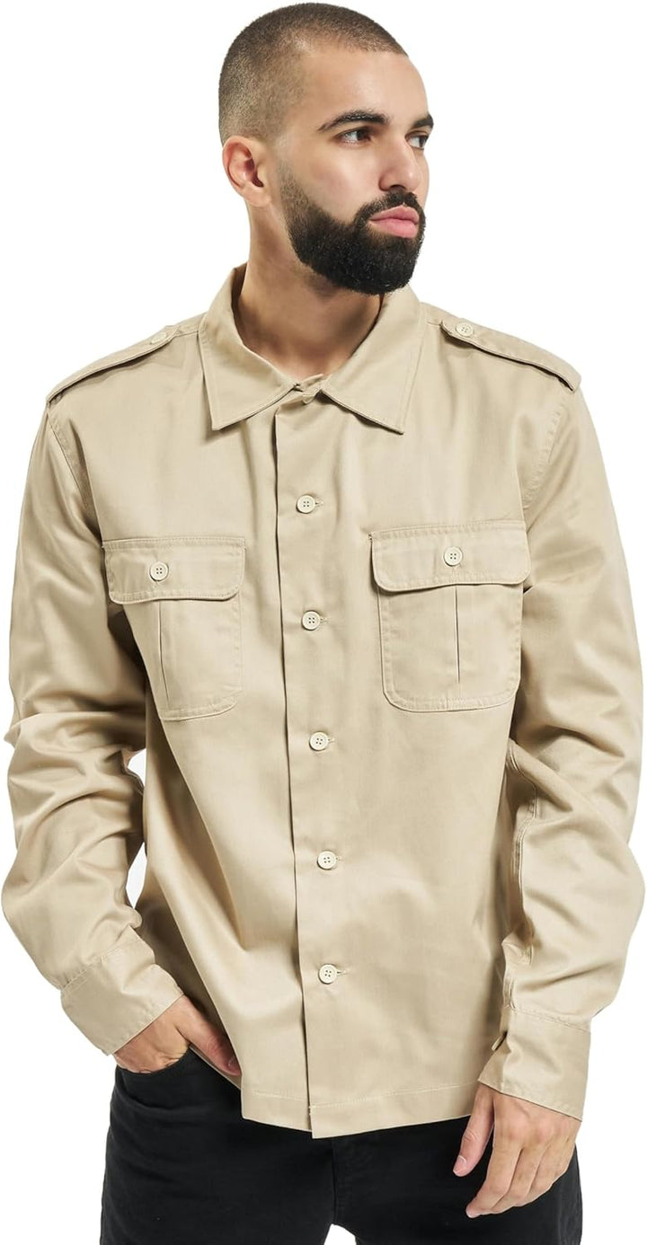 Brandit Vintage Shirt Long Sleeve,mehrere Farbvarianten, Grössen S bis 7XL S Beige, S Beige