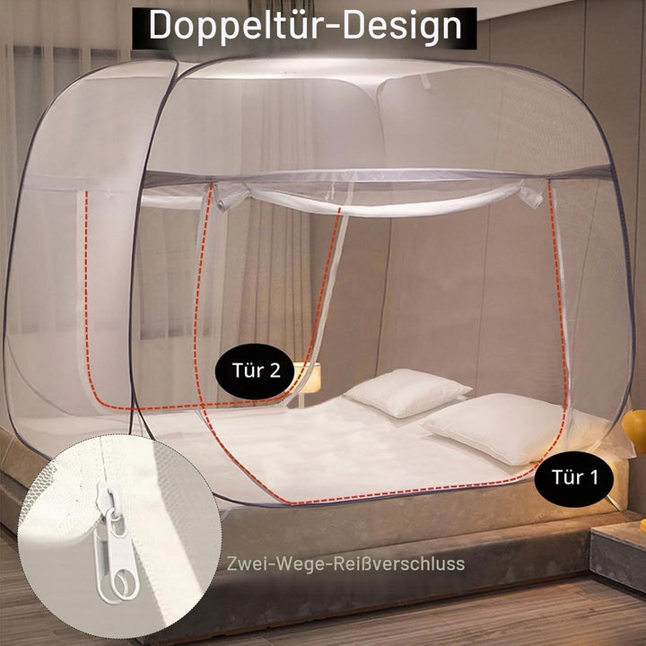 Moskitonetz Bett,180X200cm Moskitonetz Bett Pop Up,Zusammenklappbares Mosquito Net Bed,Faltbares Ant