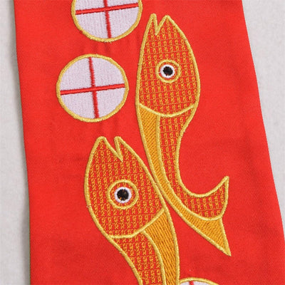 BLESSUME Kirche Stola Priester Masse Umkehrbare Gestickte Stola Weiss & Lila (Muster 1)