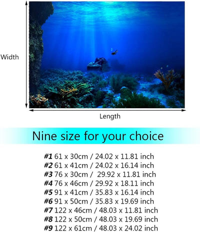 FILFEEL Aquarium Hintergrund Aquarium Dekorationen Bilder 3D Effekt PVC Adhesive Poster Unterwasserw