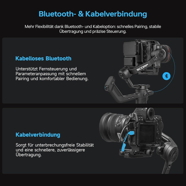 FeiyuTech [Offizielle] SCORP-C2 3-Achsen-Kamerastabilisator Gimbal mit KI-Tracking 4.0, Tastenbedien