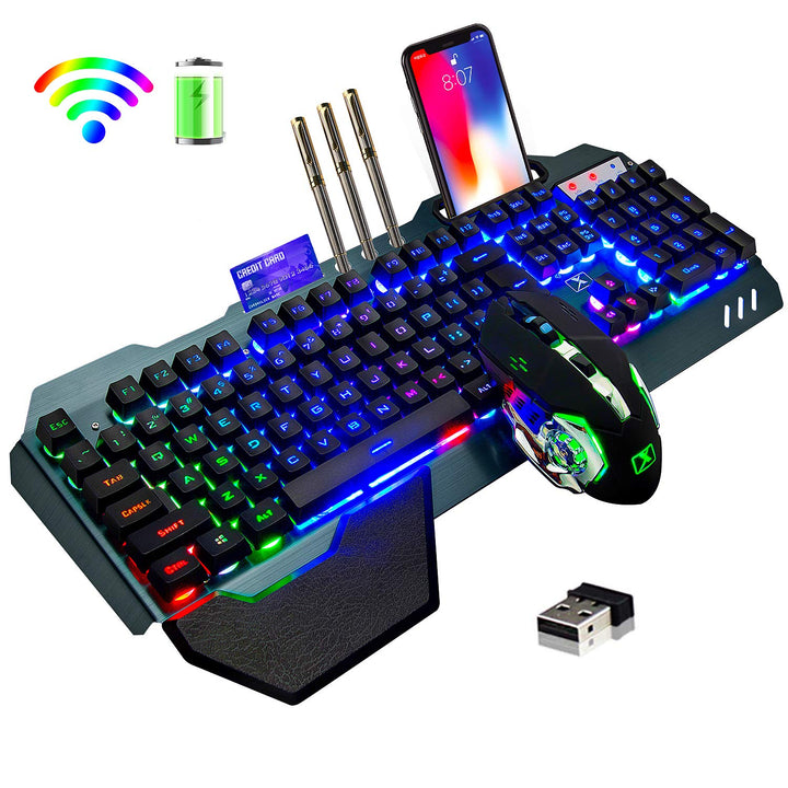 Lexonelec 680 pro - Wireless Gaming Tastatur und Maus 4800 mAh volle 104 Tasten Tastatur PC Zubehör