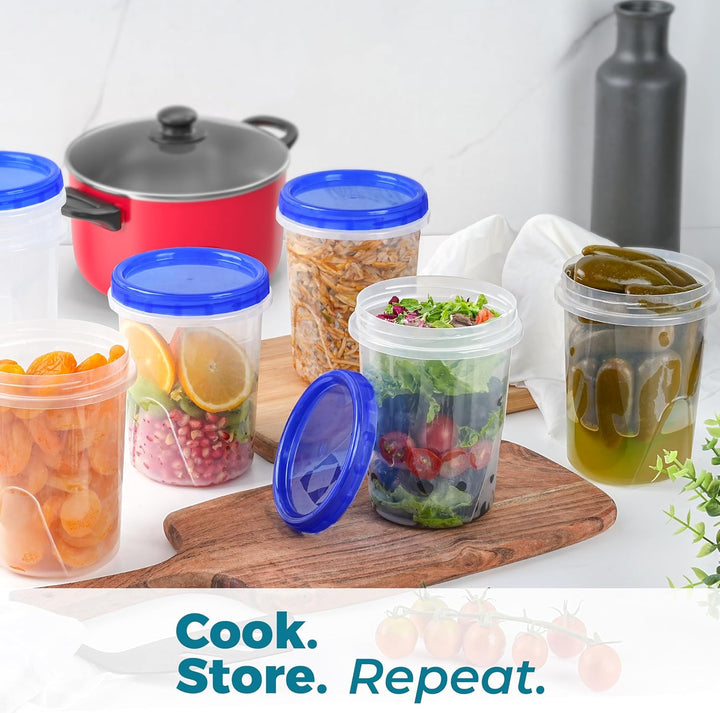 Winter Shore Frischhaltedosen mit Deckel zum Drehen (10er-Pack) - 1 l BPA-Freie Gefrierboxen mit Dec