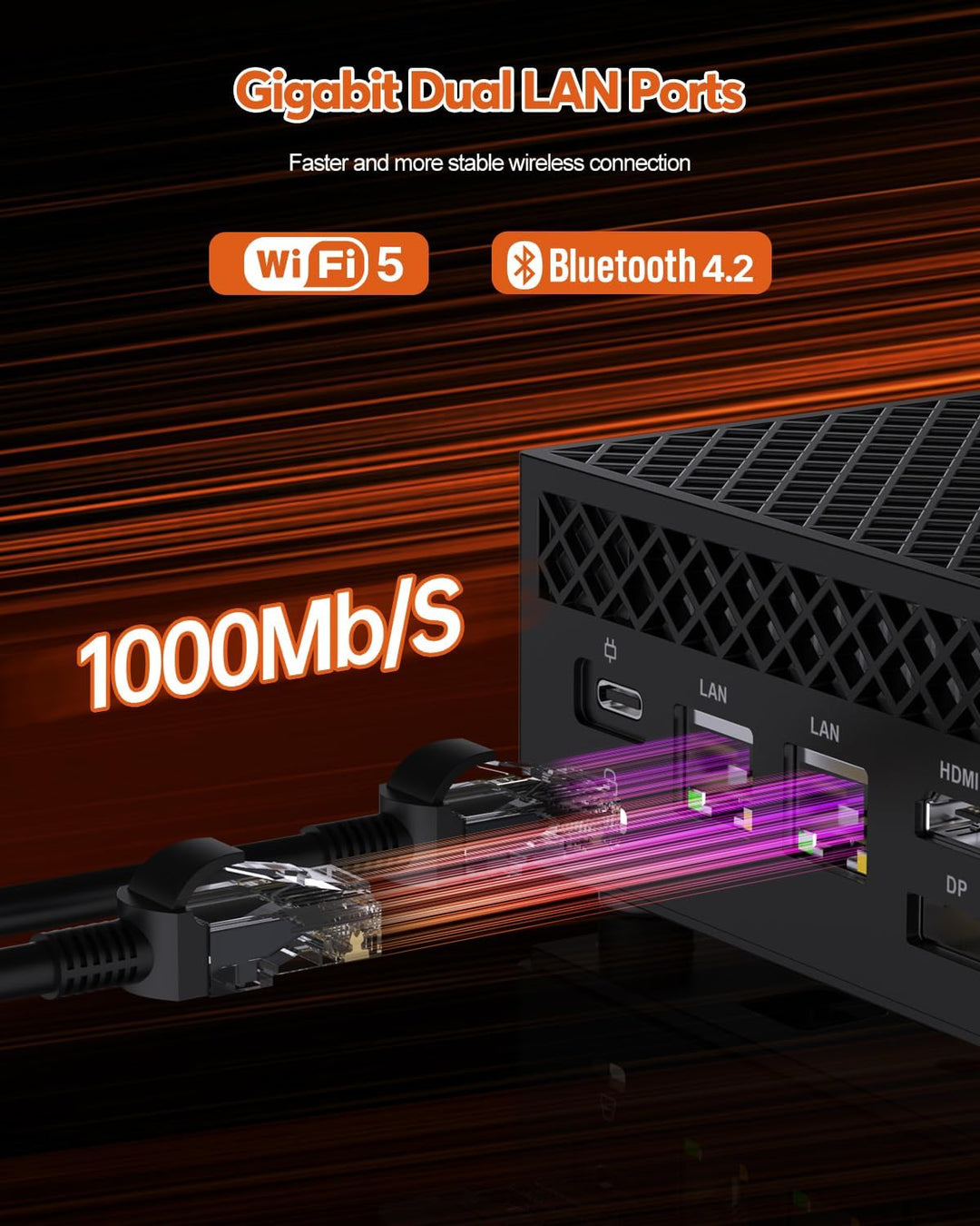 NiPoGi AM06 PRO Mini PC АMD Ryzen 5 5500U (6C/12T, bis zu 4,0 GHz), 16 GB DDR4 512 GB M.2 SSD Mini D