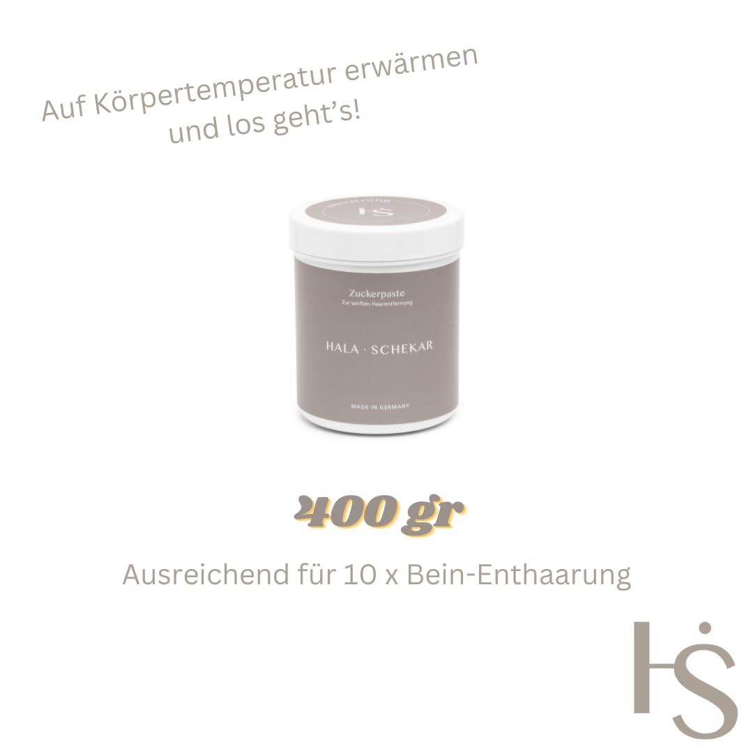 HALA SCHEKAR Natürliche Zuckerpaste Haarentfernung Zuckerpaste, Dose 400g, Sugarpaste strong, Smooth