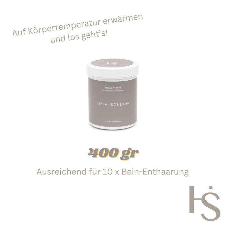 HALA SCHEKAR Natürliche Zuckerpaste Haarentfernung Zuckerpaste, Dose 400g, Sugarpaste strong, Smooth
