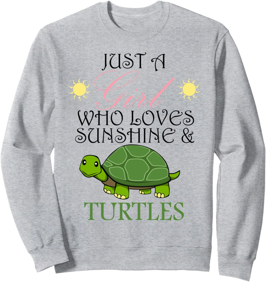 Mädchen das Sonnenschein und Schildkröten Sweatshirt