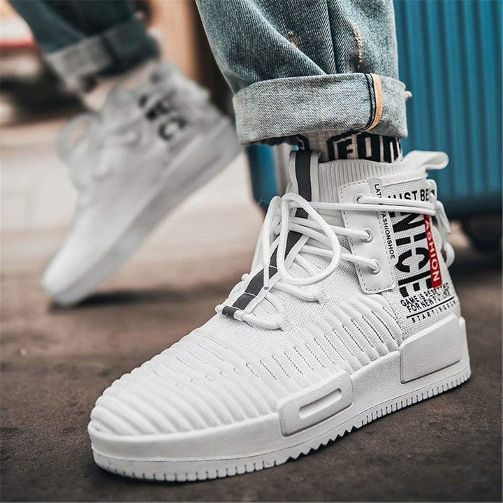 FUSHITON Herren Sportschuhe Laufschuhe High Top Turnschuhe Mode Sneakers Freizeitschuhe Outdoor Stra