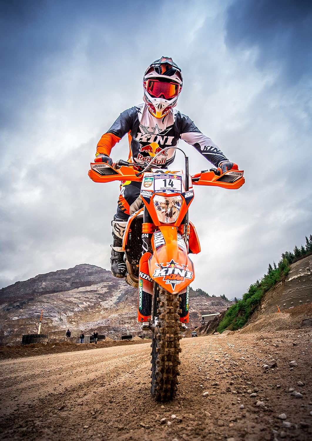 KINI Red Bull Revolution Gloves - Red/White - M – Motocross-Handschuhe für Herren, Motorsport, BMX H