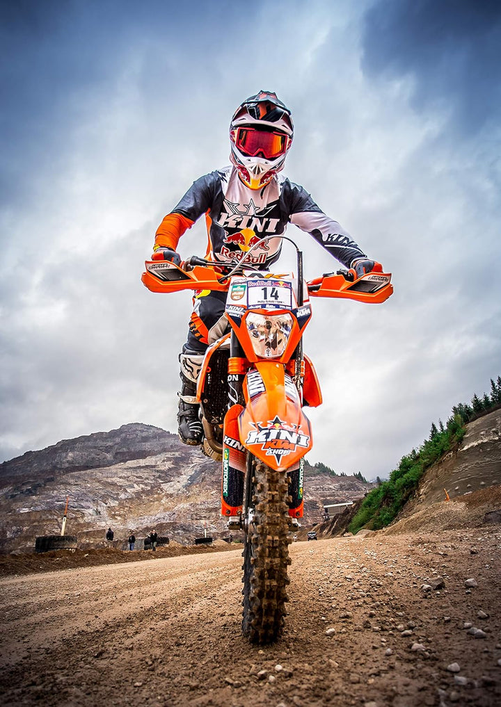 KINI Red Bull Revolution Gloves - Red/White - M – Motocross-Handschuhe für Herren, Motorsport, BMX H