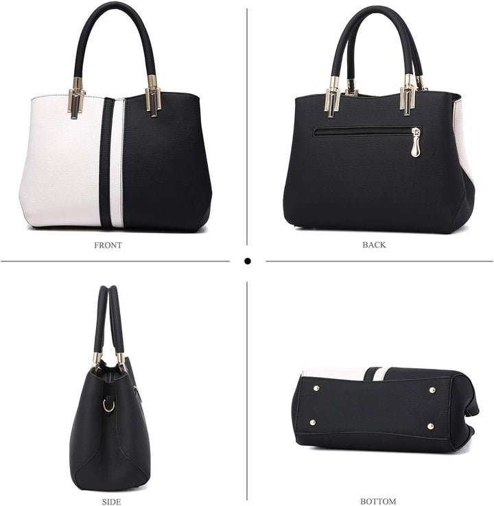 NICOLE & DORIS Damen Handtasche Frauen Schulterbeutel Gestreifte Tasche Modestil Reissverschluss Umh