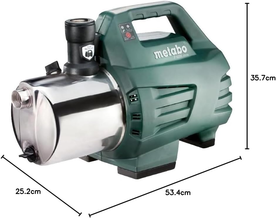 Metabo Gartenpumpe P 6000 Inox (600966000) Karton, Nennaufnahmeleistung: 1300 W, Max. Fördermenge: 6