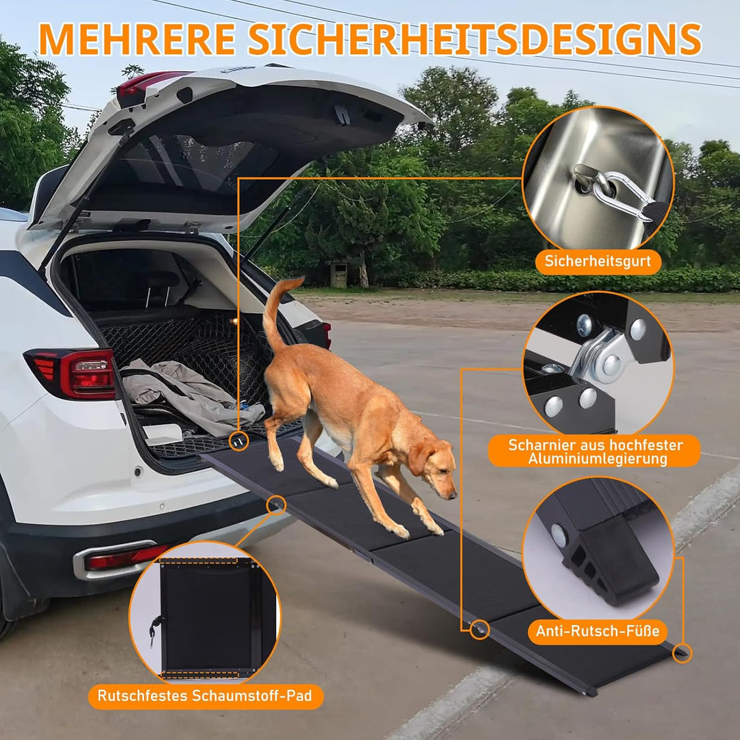 FASNATI 180×50cm Hunderampe Auto Klappbar, bis 70kg, Anti-Rutsch Hunderampe für grosse Hunde, Leicht