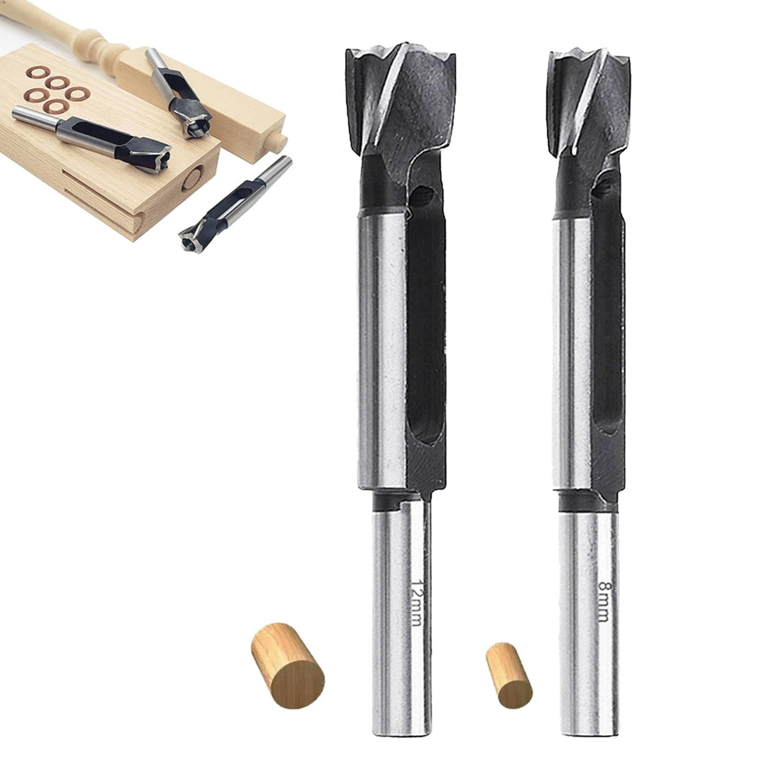 Zapfenschneider Bohrer Set, Zapfenbohrer Holz Holzdübel Plug Cutter 8mm 12mm, 1/2" Rundschaft präzis
