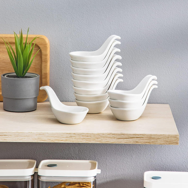 MALACASA, Serie Ramekin.Dish, 6-tlg. Set MINI Porzellan Dessert Schälchen für Nuss, Snack, Vorspeise