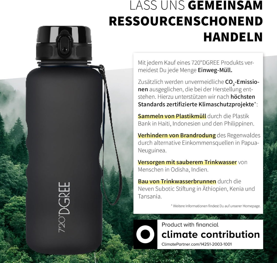 720°DGREE Trinkflasche 1,5l “uberBottle“ +Früchtebehälter - BPA-Frei, Auslaufsicher - Wasserflasche
