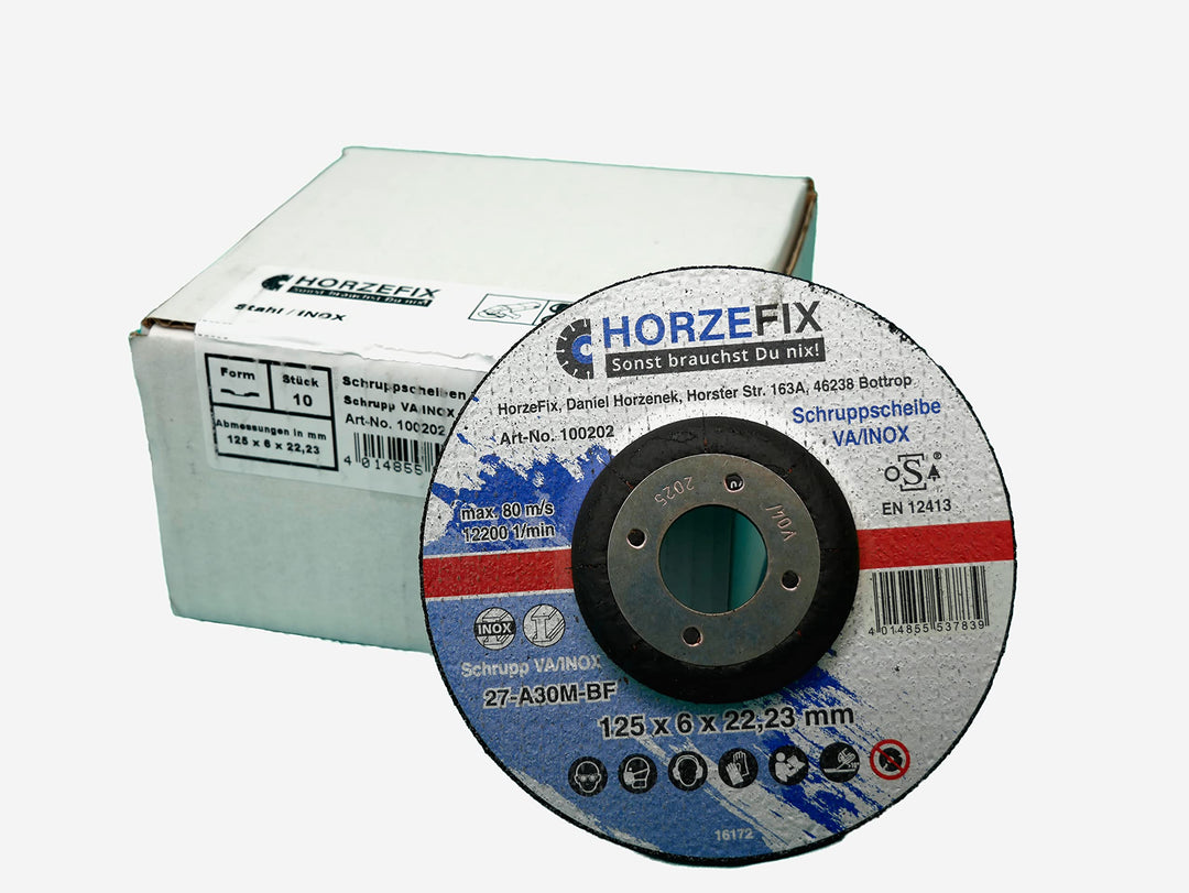 Schruppscheibe-Schleifscheiben VA/INOX 125 x 6,0 mm x 22,23 10 Stück Metall