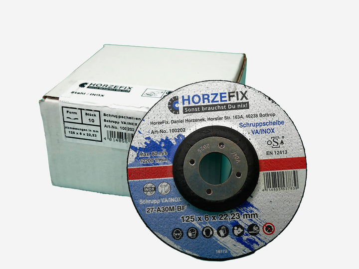 Schruppscheibe-Schleifscheiben VA/INOX 125 x 6,0 mm x 22,23 10 Stück Metall