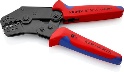 Knipex Crimpzange kurze Bauform brüniert, mit Mehrkomponenten-Hüllen 195 mm 97 52 20