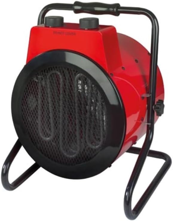 Perel Elektrischer Heizlüfter 3000W mit 2 Heizstufen, Thermostat und Kühlfunktion, IP24 Überhitzungs