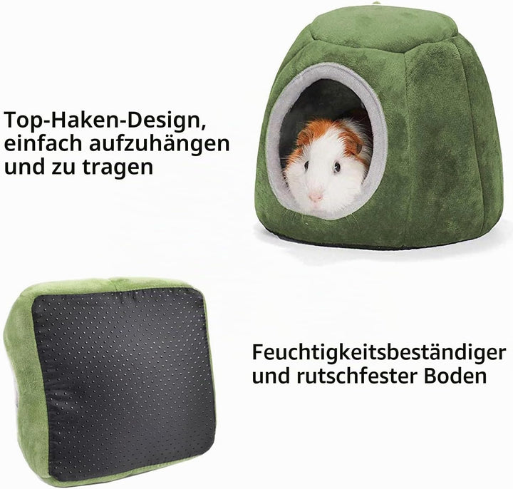 Hamster Haus Bett mit Aufhängeöse für Hamster, Chinchillas, Meerschweinchen &amp; Kleintiere (Grün A), G