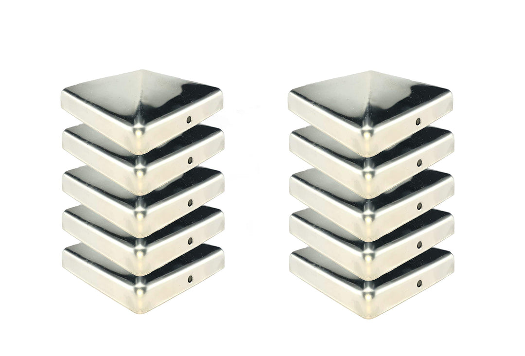 Gartenwelt Riegelsberger Pfostenkappe 91x91 mm aus Edelstahl Pyramidenform | Für 90x90 mm Kantholzpf