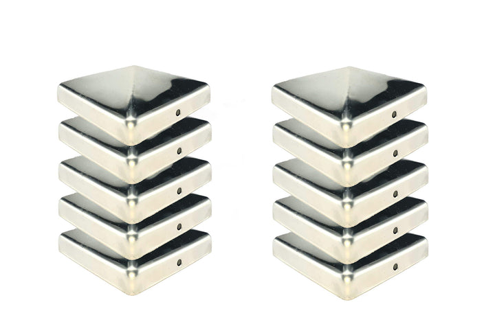 Gartenwelt Riegelsberger Pfostenkappe 91x91 mm aus Edelstahl Pyramidenform | Für 90x90 mm Kantholzpf