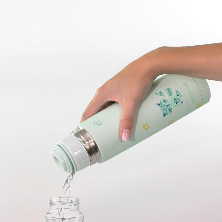 Miniland Thermy Mint 500 ml. Hochwertige Edelstahl-Isolierflasche von hoher Qualität um Flüssigkeite