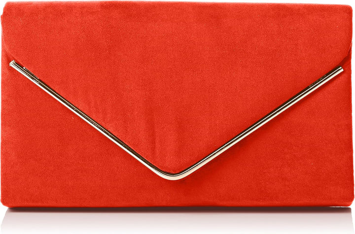 SwankySwans Oscar Envelope Suede Velvet Party Prom Clutch Bag Tasche Orange (Orange 03), Orange (Ora