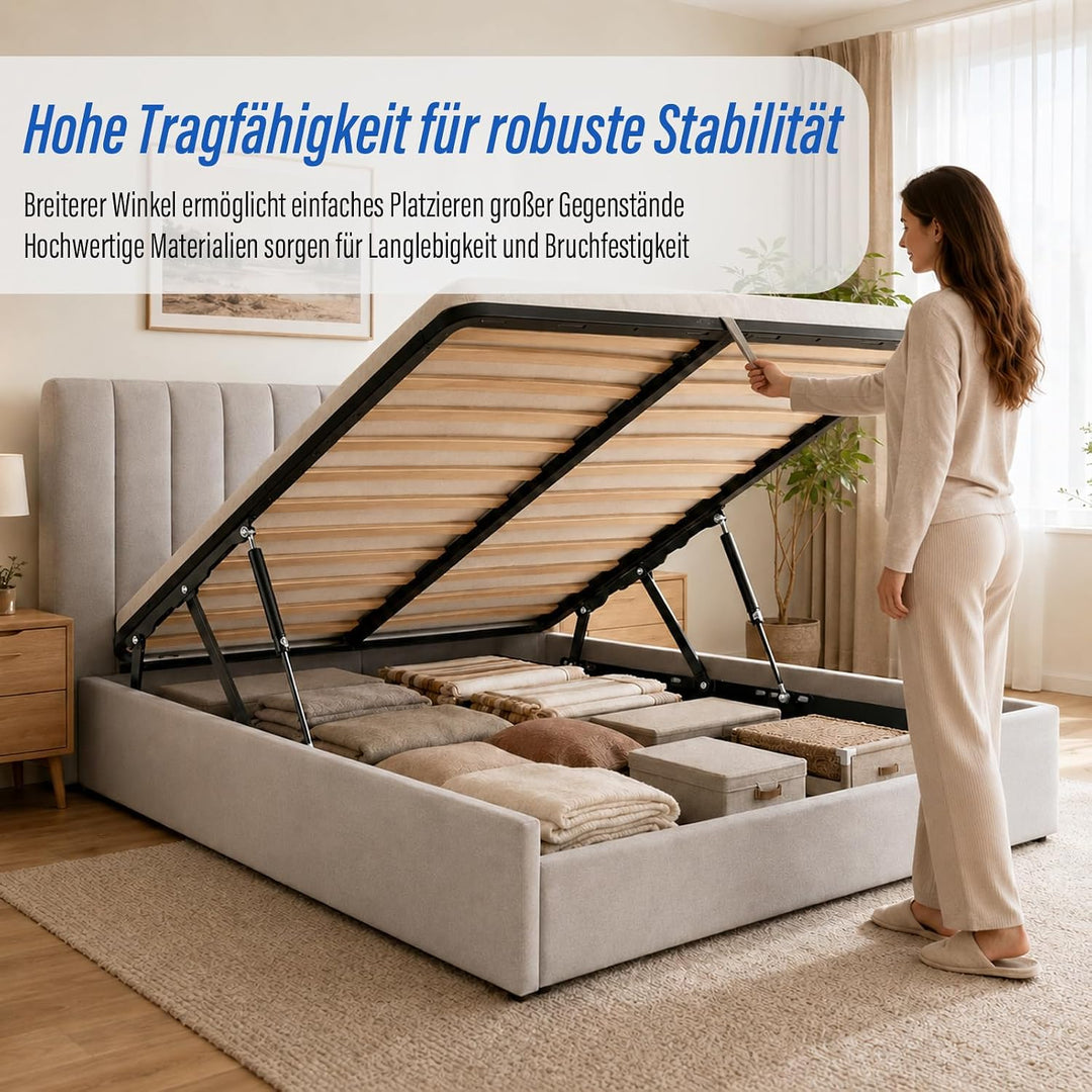 Pneumatische Bett Hebemechanismus 2 Stück Gasdruckfeder für schwere Bettkästen 60 kg Ladekapazität S