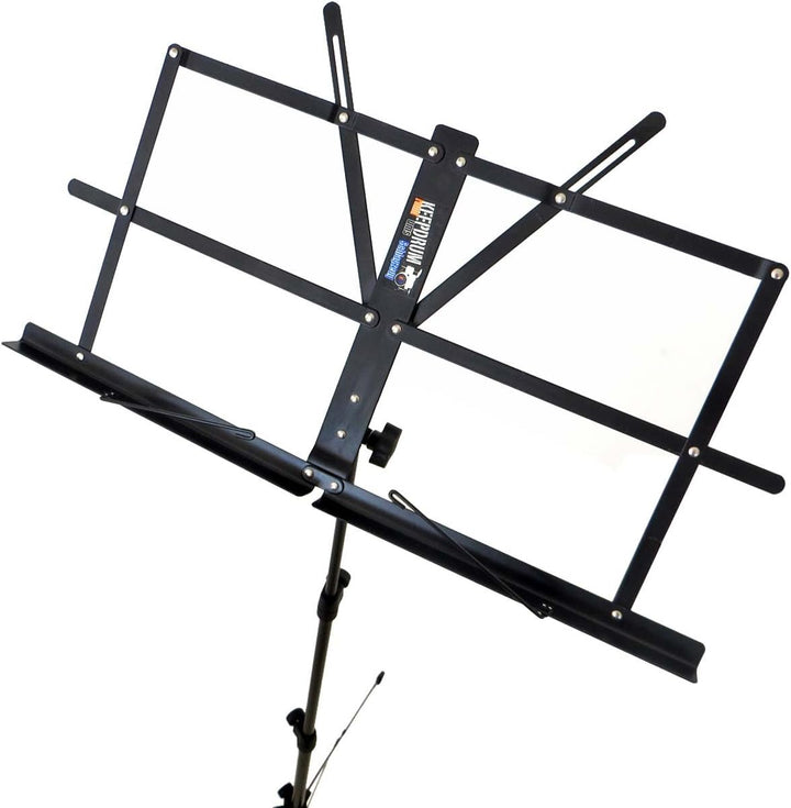 keepdrum MUS2BK Notenständer mit Tasche einfacher Aufbau Schwarz