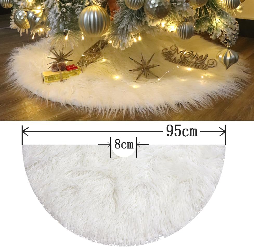 Woolous Weihnachtsbaum Rock Decke 95 cm Weihnachtsbaumdecke Aus Künstlicher Mongolischer Schafwolle