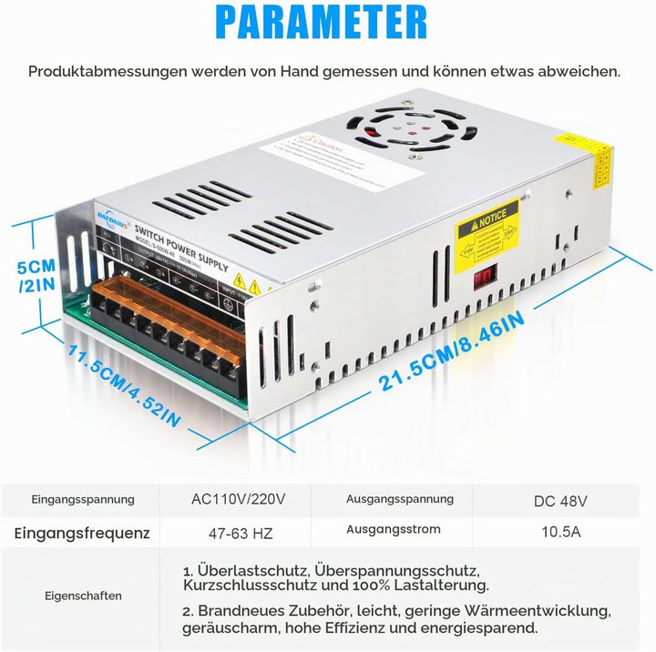 Daedalus CNC Bürstenloser Spindelmotor Kit, 500w, ER11, 48V DC, 12000RPM ER11 500w Er11 Kit, ER11, 6