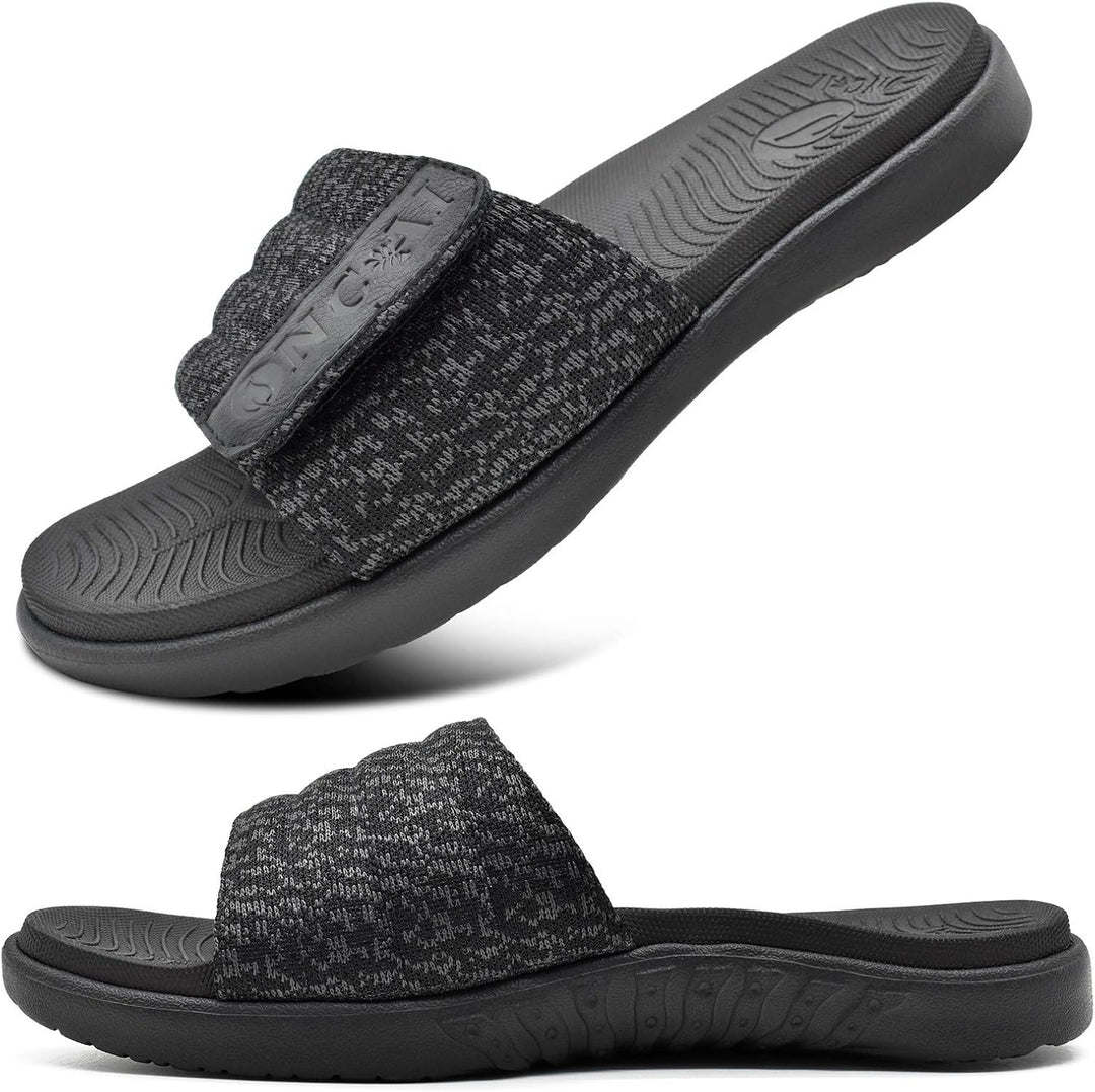 ONCAI Dusch Badelatschen Herren mit Klettverschluss Offener Zeh Sports Badesandalen Sommer Freizeit