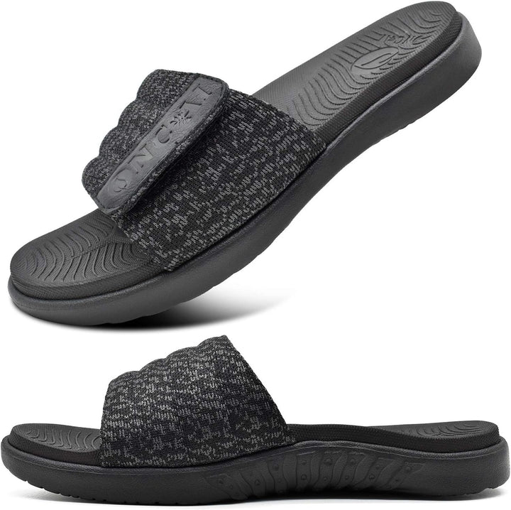 ONCAI Dusch Badelatschen Herren mit Klettverschluss Offener Zeh Sports Badesandalen Sommer Freizeit
