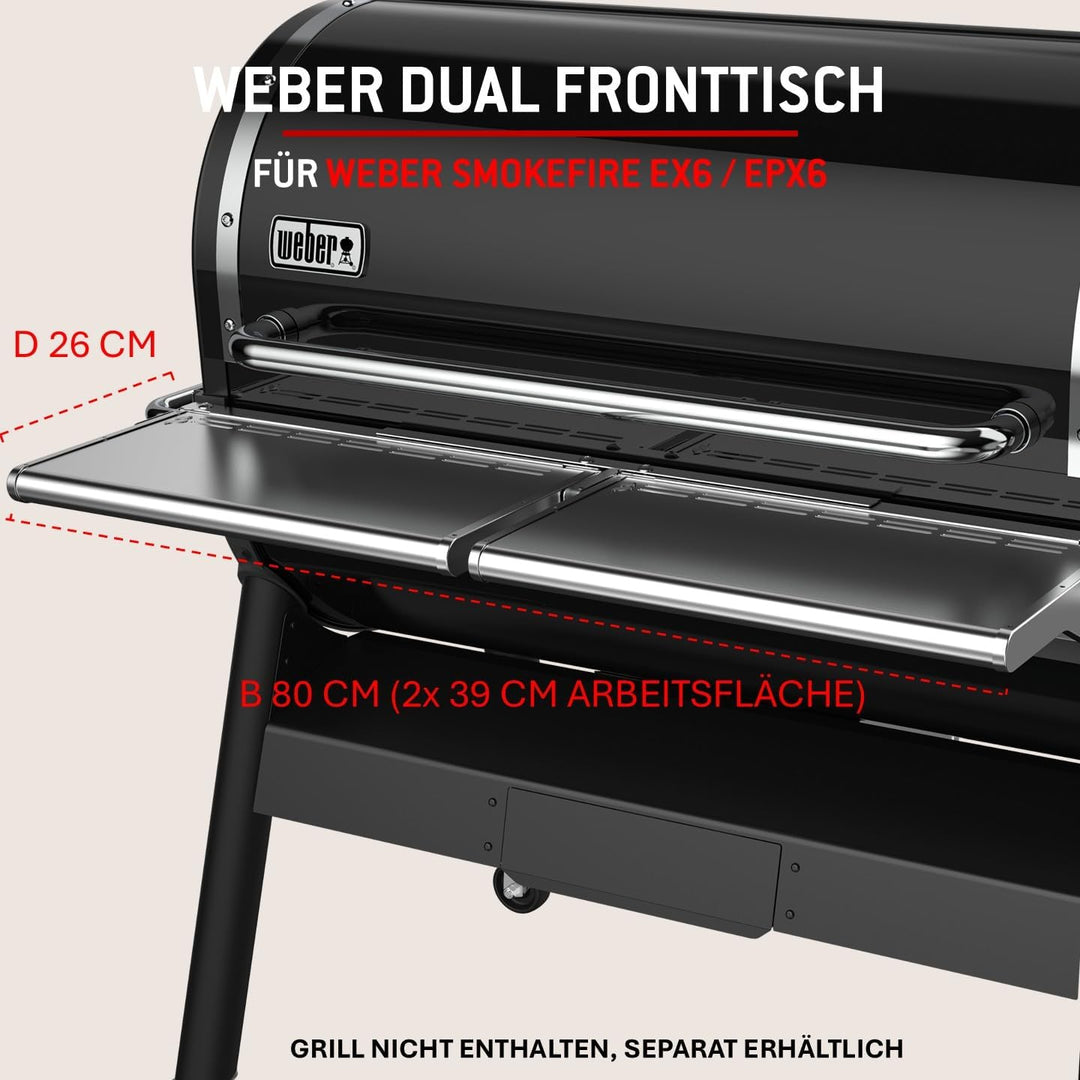 Weber SmokeFire EX6 - EPX6 Fronttisch - abklappbar, zusätzliche Ablagefläche für Grillgut, einfache