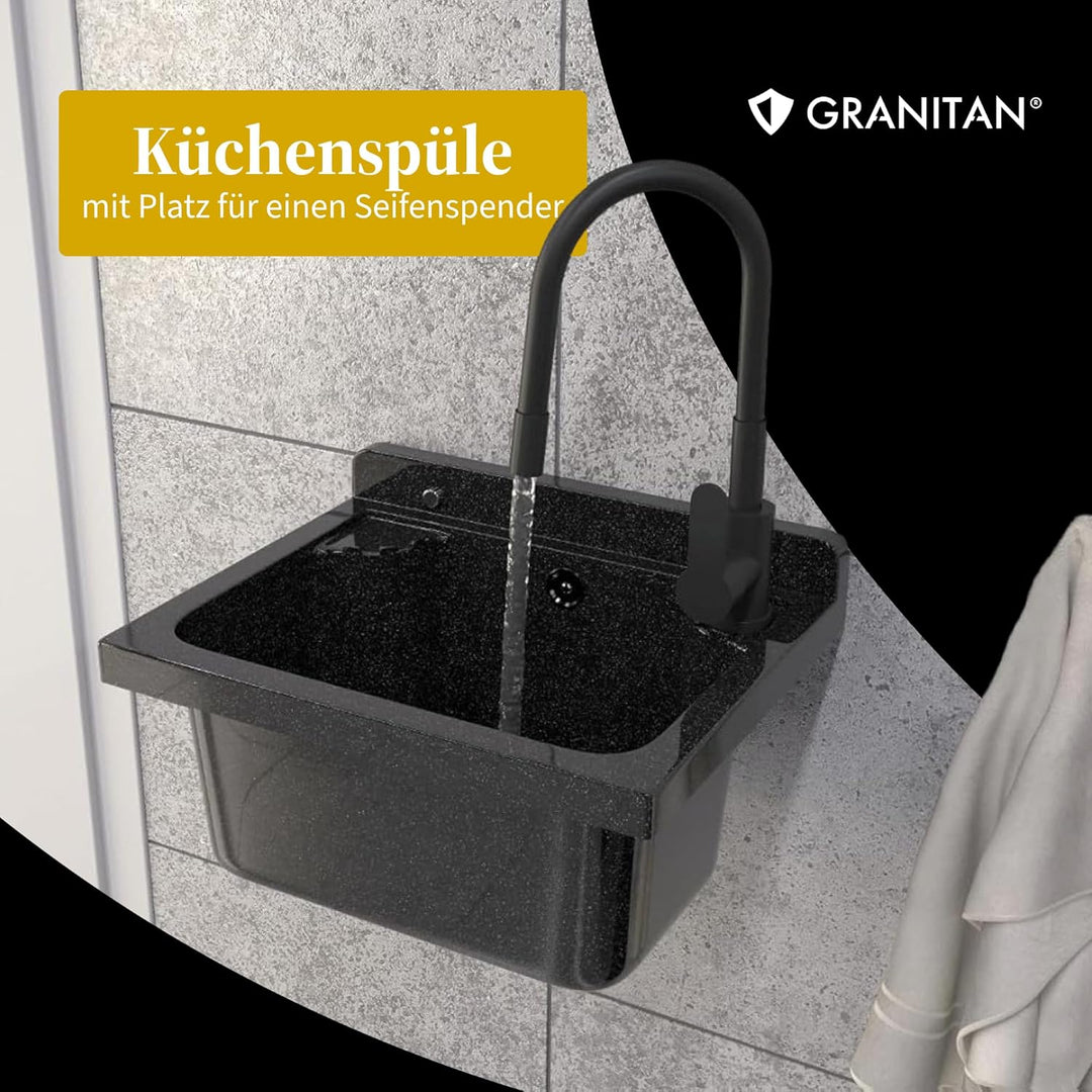 Ausgussbecken mit Mischbatterie und Platz für Seifenspender Garage Keller Werkstatt und Waschküche -